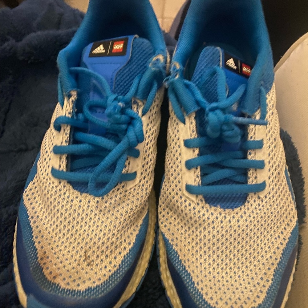 Adidas Kids Lego Blue and White shoes